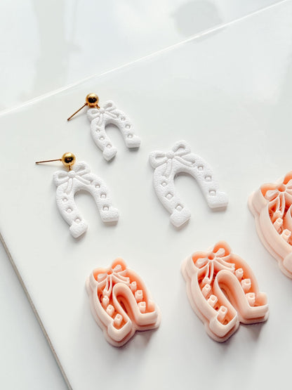 Lucky Bow Horseshoe Cutter | Western Arch Earring Shape for Polymer Clay