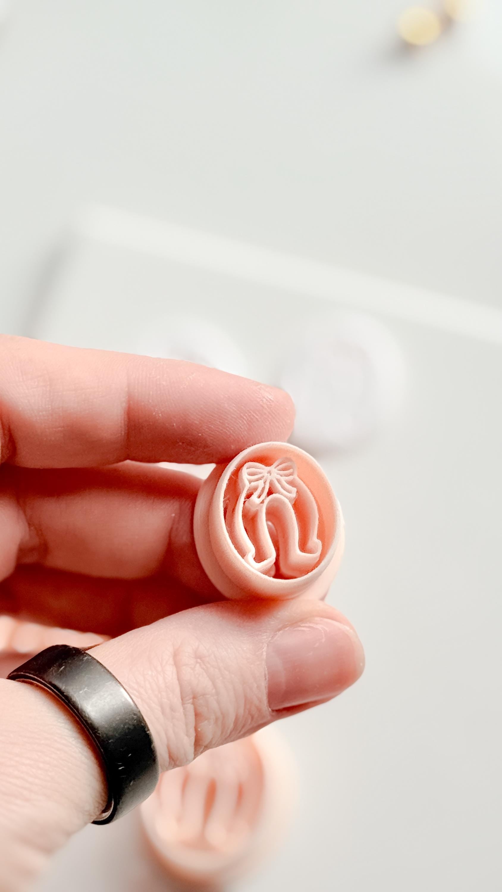 The Coquette Horseshoe Cutter | Bow Oval Earring Shape for Polymer Clay