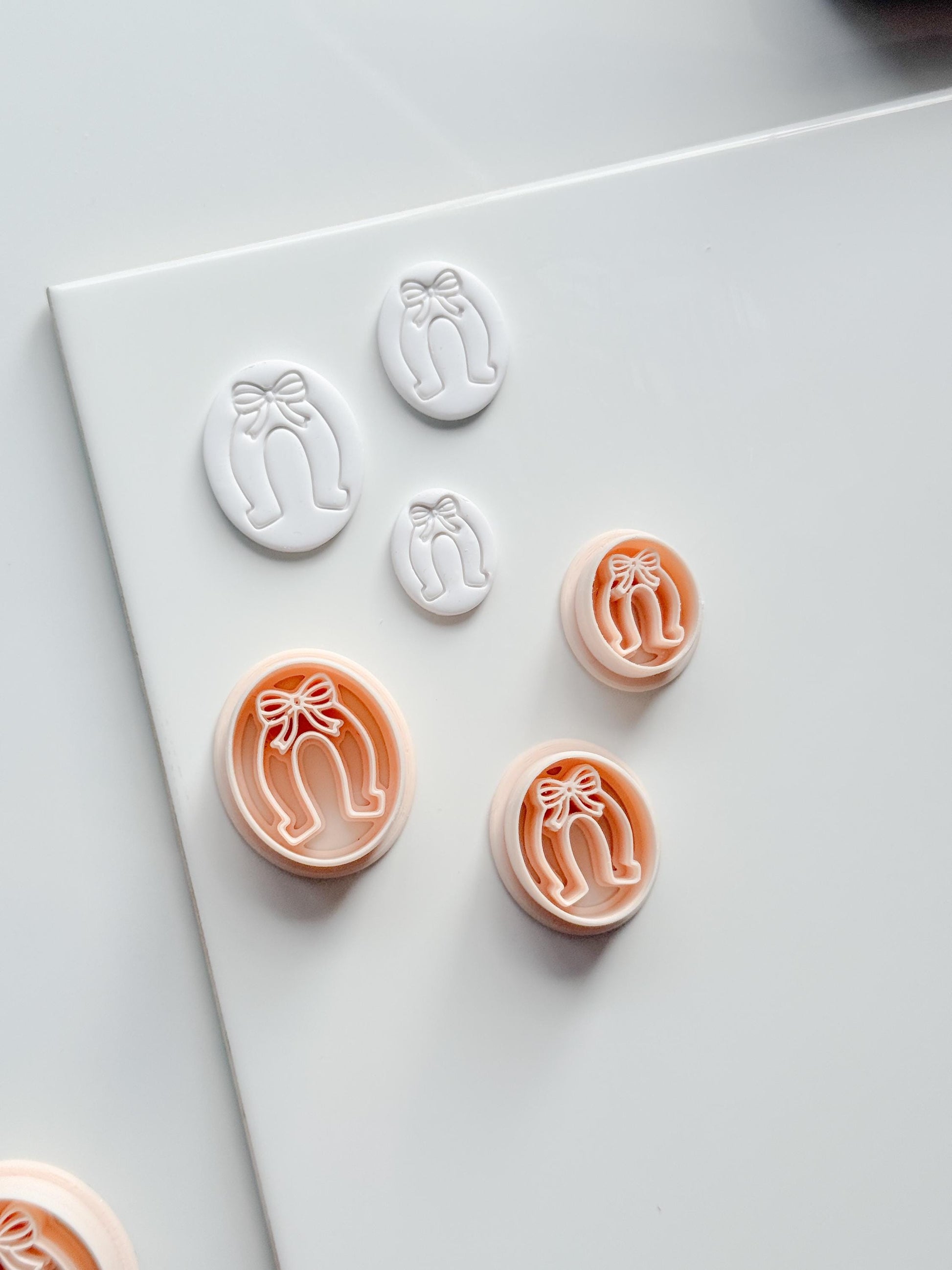 The Coquette Horseshoe Cutter | Bow Oval Earring Shape for Polymer Clay