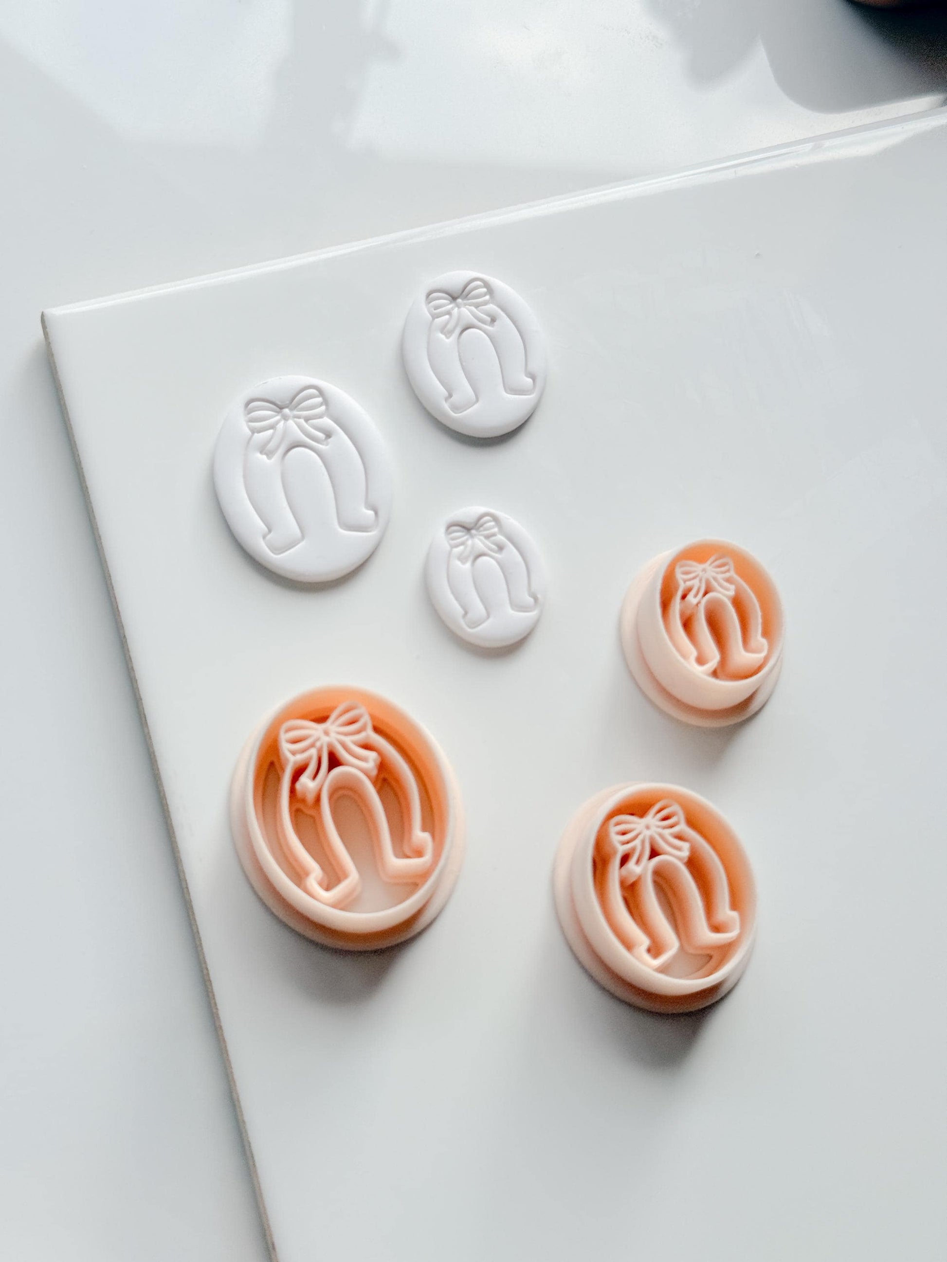 The Coquette Horseshoe Cutter | Bow Oval Earring Shape for Polymer Clay