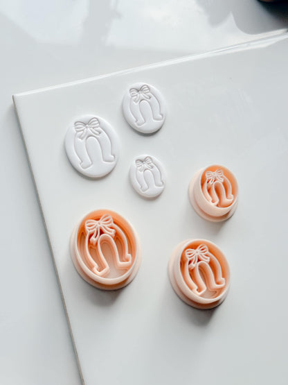 The Coquette Horseshoe Cutter | Bow Oval Earring Shape for Polymer Clay