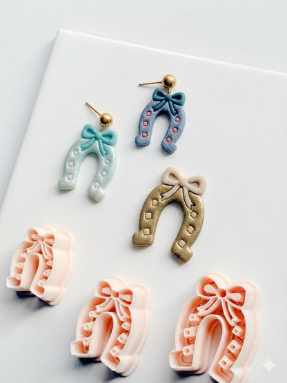 Lucky Bow Horseshoe Cutter | Western Arch Earring Shape for Polymer Clay