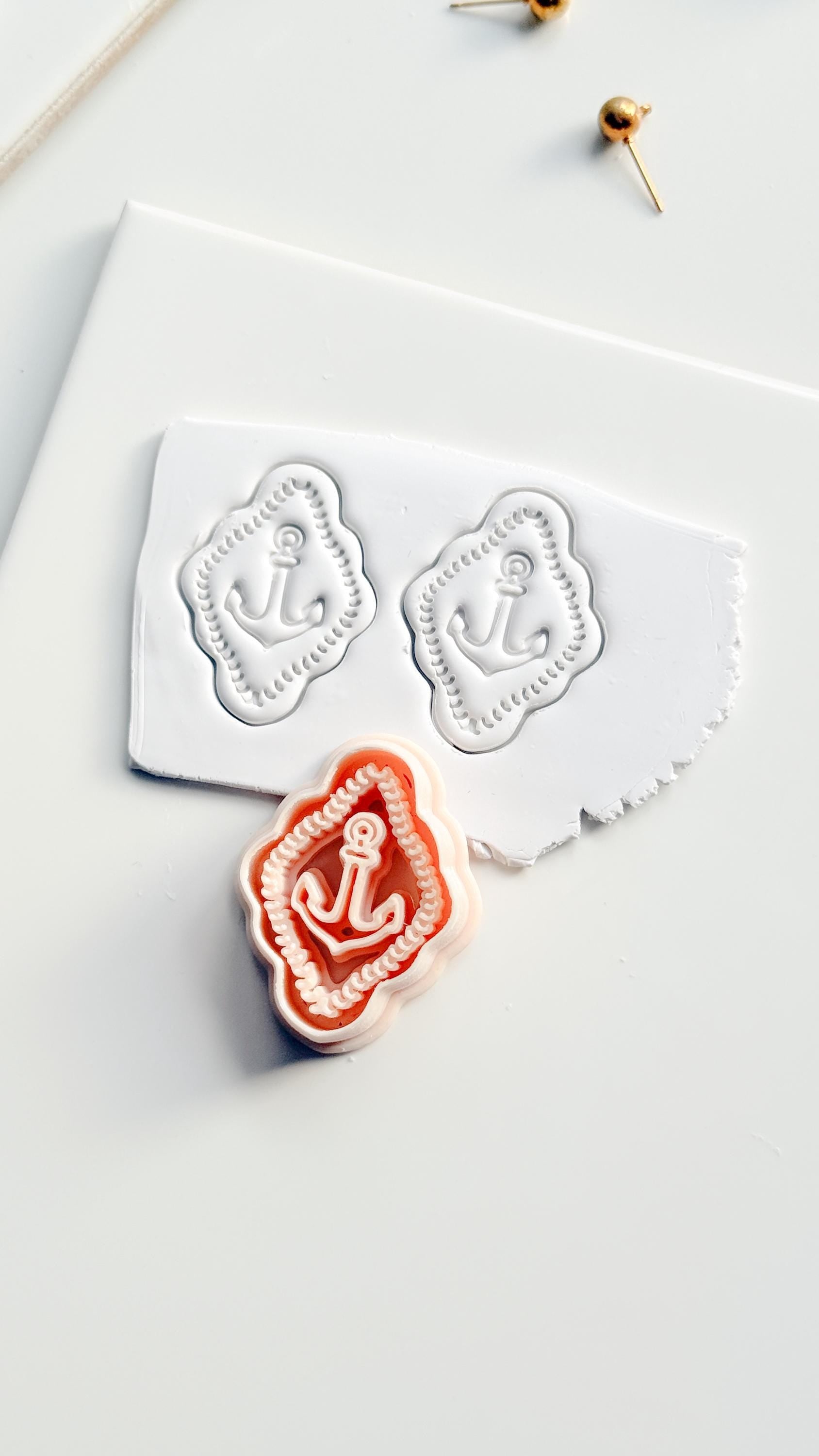 Mimi Marine Anchor Cutter | Nautical Earring Polymer Clay Tool