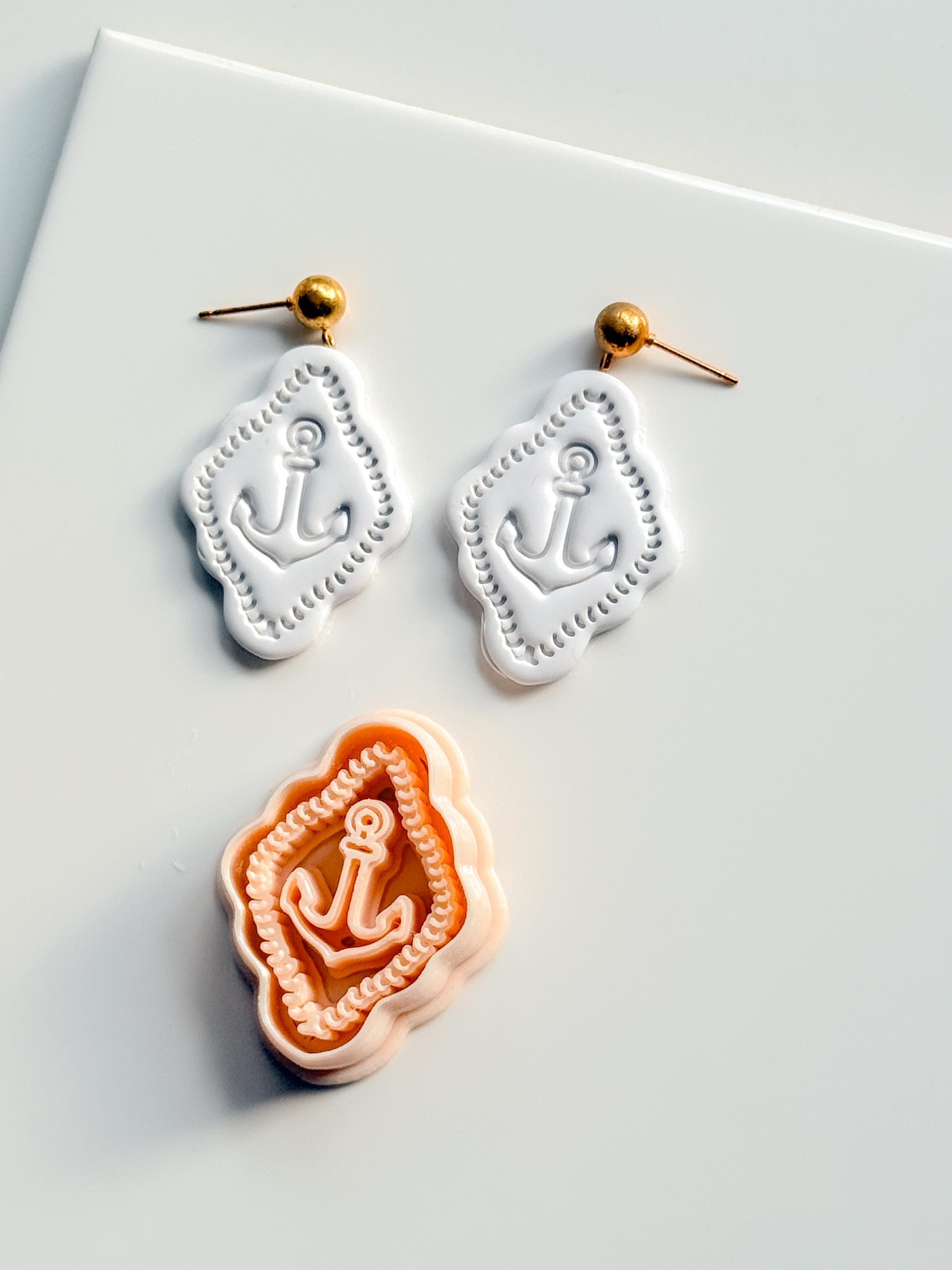 Mimi Marine Anchor Cutter | Nautical Earring Polymer Clay Tool