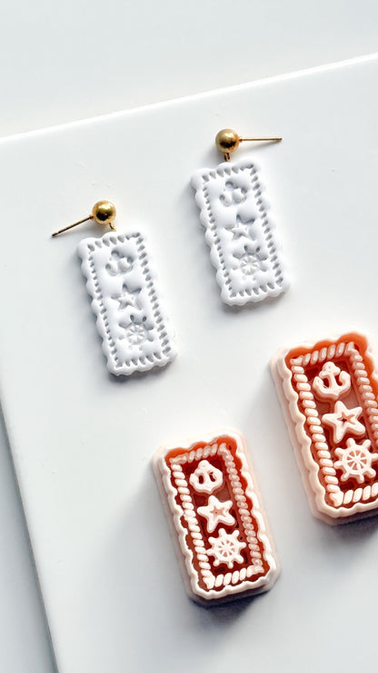 Timbre de Marine Earring Cutter | Nautical Postage Shape for Polymer Clay