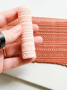 Boho Lines Texture Roller for Clay – Pottery Tool, Crafting Supplies