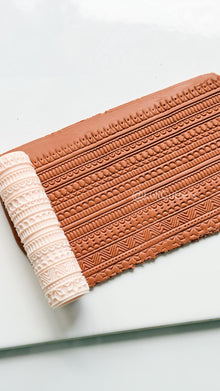 Boho Lines Texture Roller for Clay – Pottery Tool, Crafting Supplies