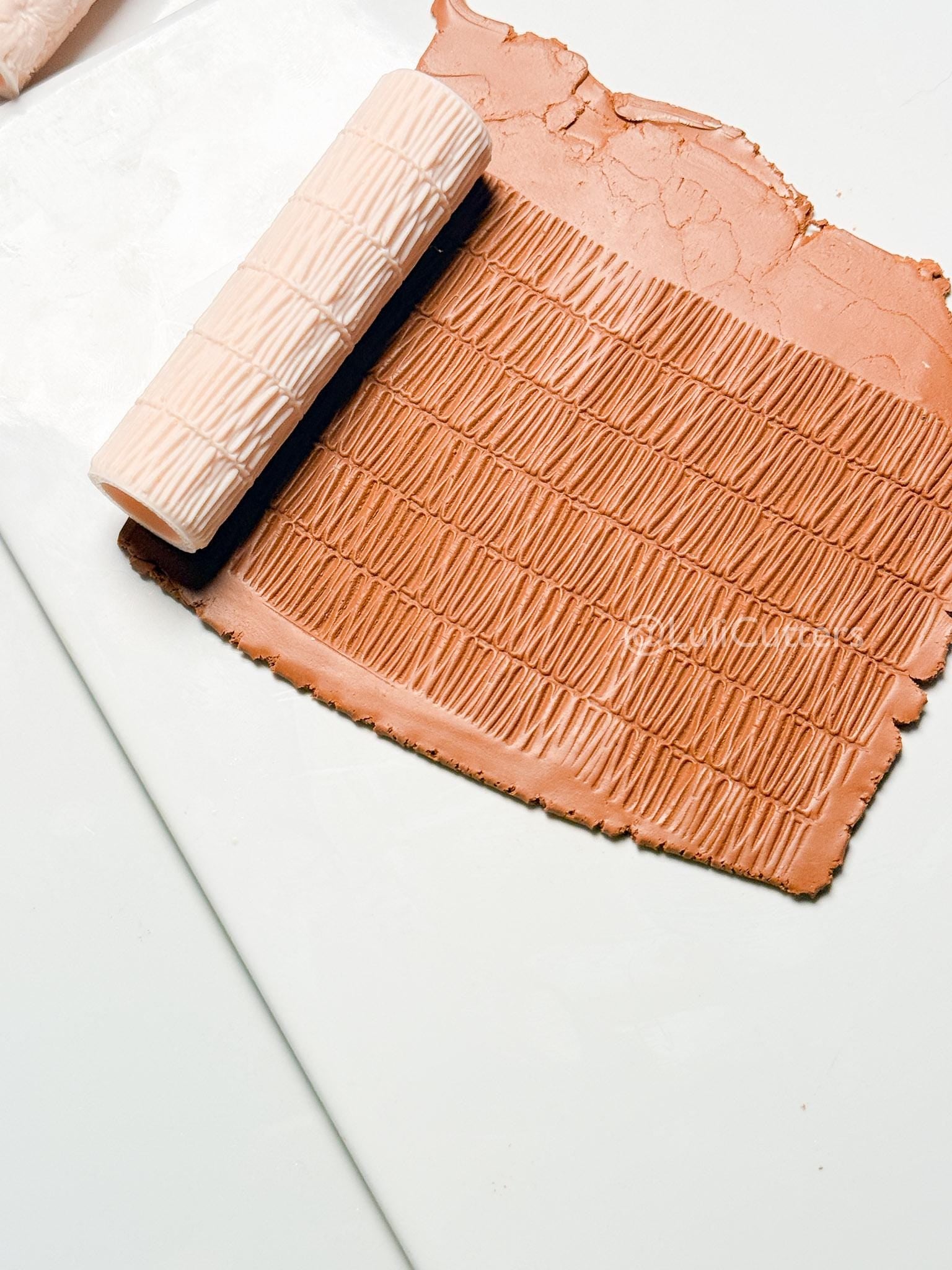 Scribble Line Texture Roller for Polymer Clay Jewelry