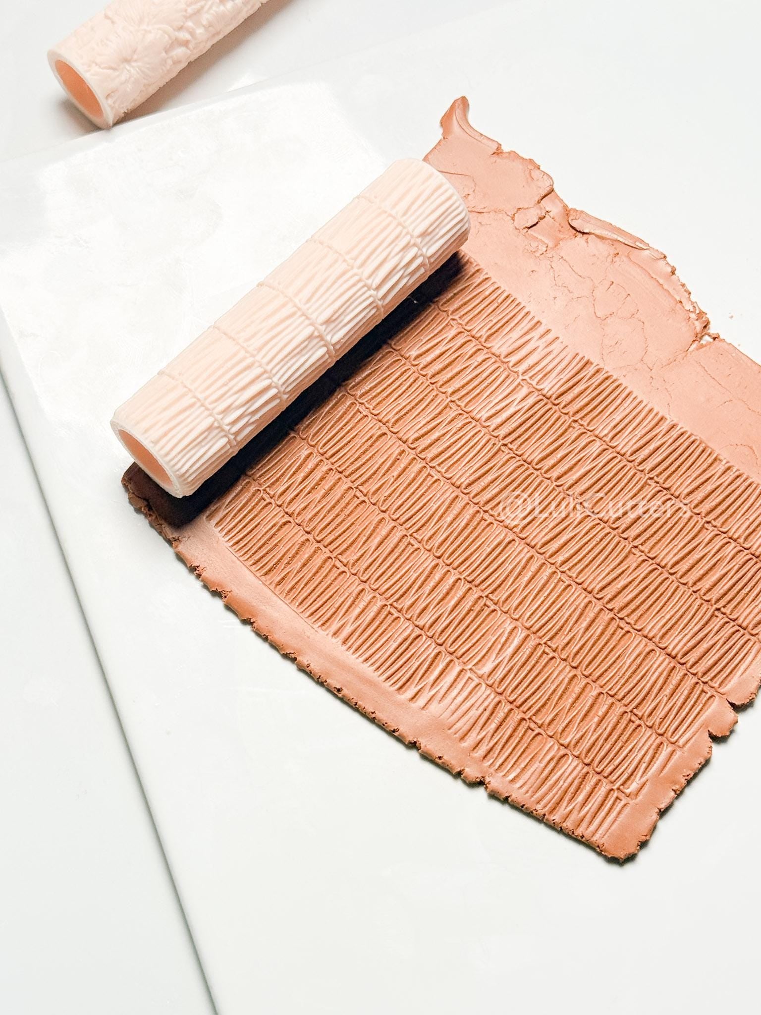 Scribble Line Texture Roller for Polymer Clay Jewelry