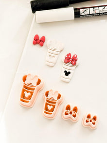 Mouse Lover Coffee Cutter: Mice with Bow Cup Design for Polymer Clay