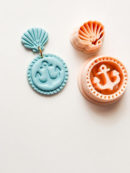 Anchor Shell Duo Cutter: Shell and Medallion Designs for Polymer Clay