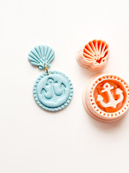 Anchor Shell Duo Cutter: Shell and Medallion Designs for Polymer Clay
