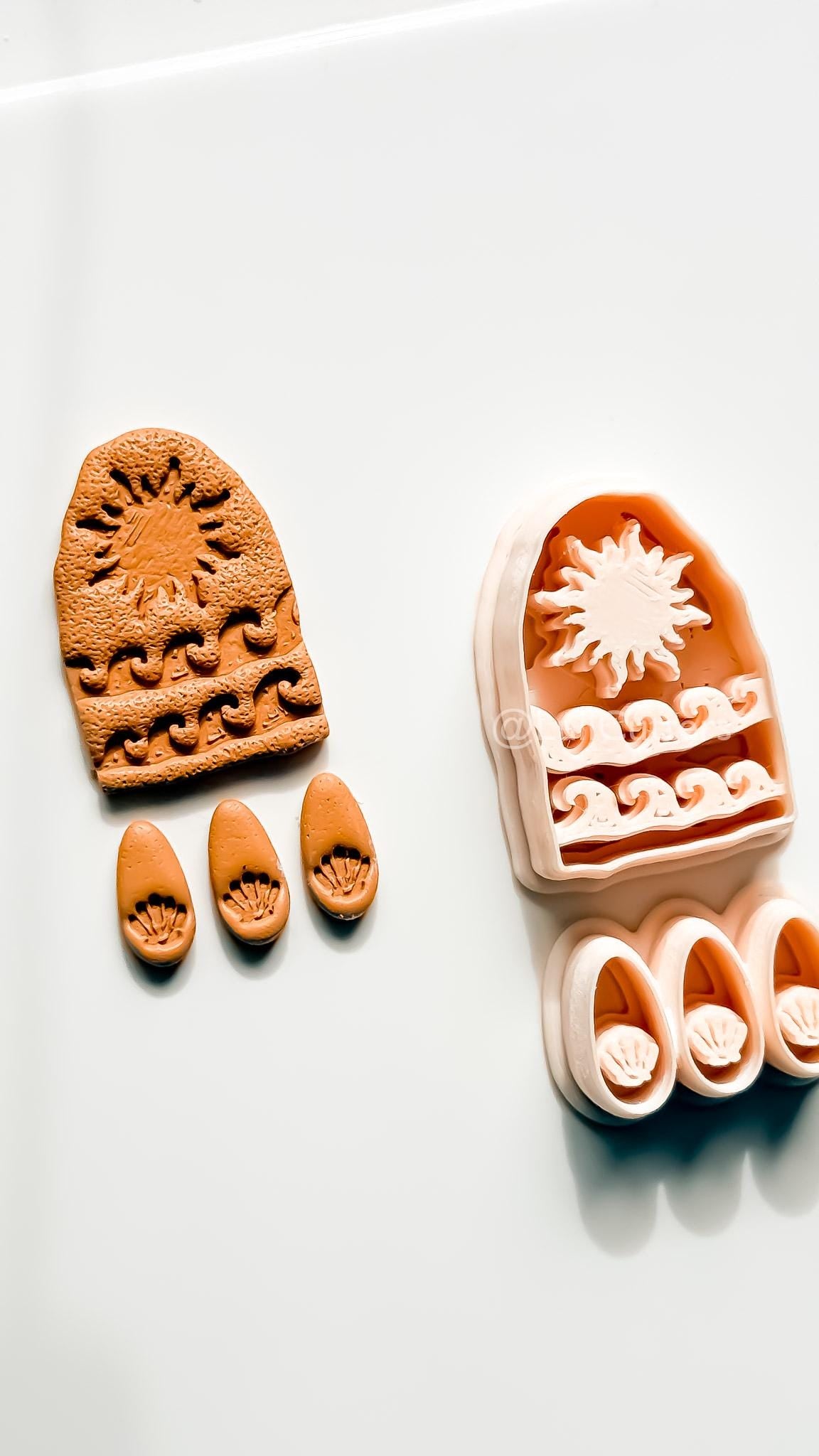 Bohemian Sun Dangle Cutter: Shells with Celestial Frame for Polymer Clay