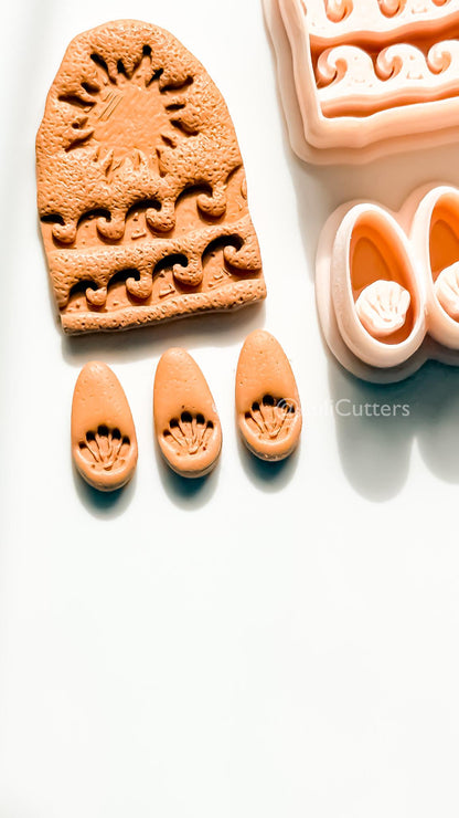 Bohemian Sun Dangle Cutter: Shells with Celestial Frame for Polymer Clay