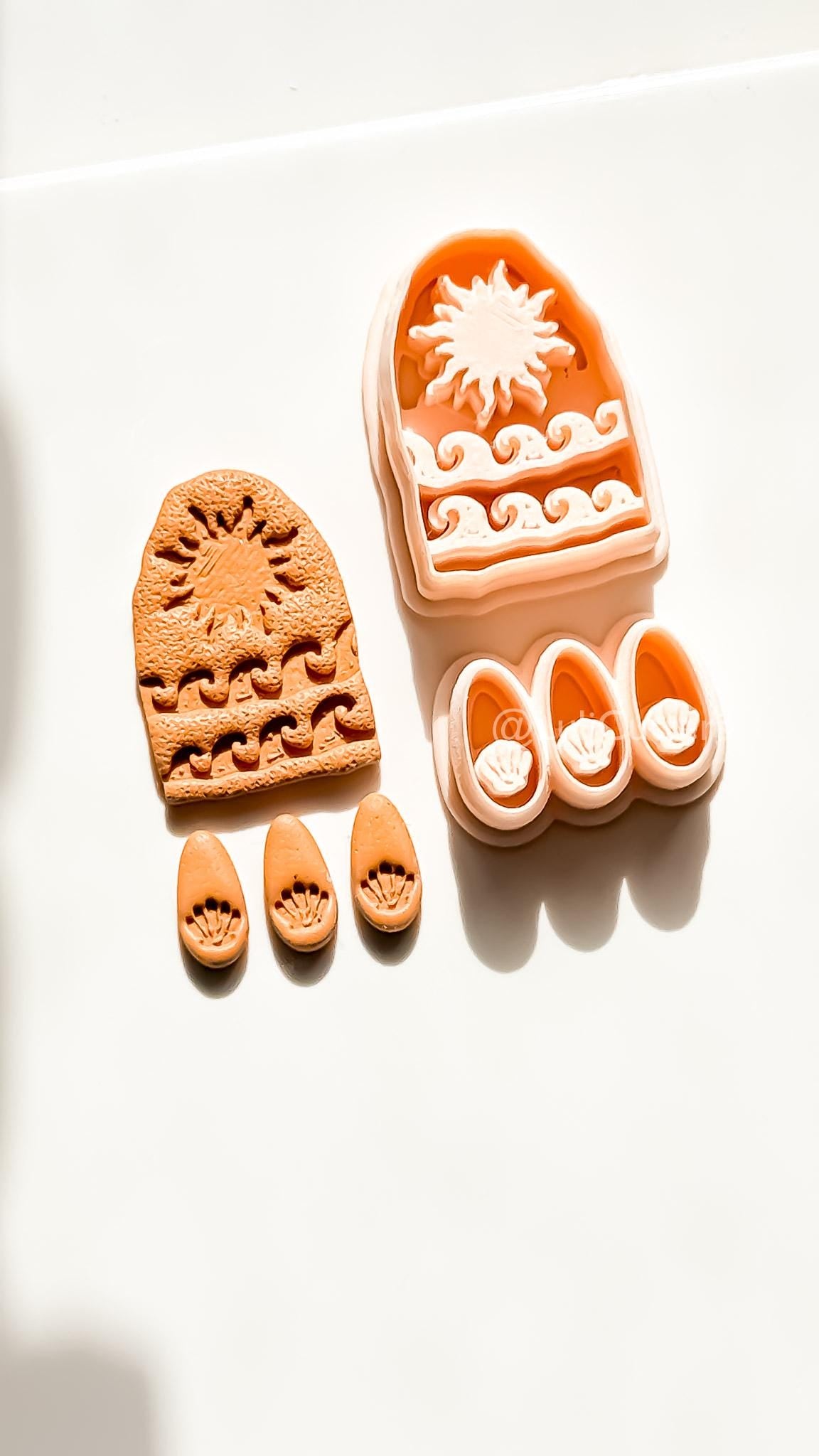 Bohemian Sun Dangle Cutter: Shells with Celestial Frame for Polymer Clay
