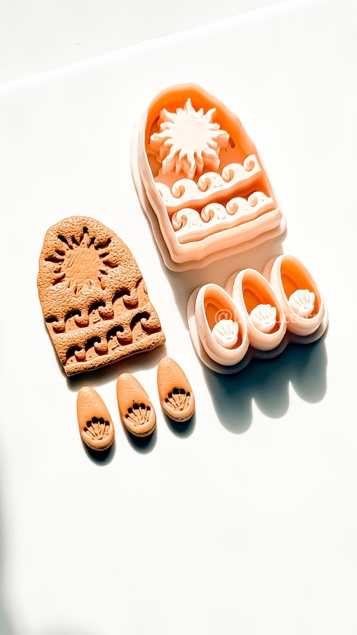 Bohemian Sun Dangle Cutter: Shells with Celestial Frame for Polymer Clay