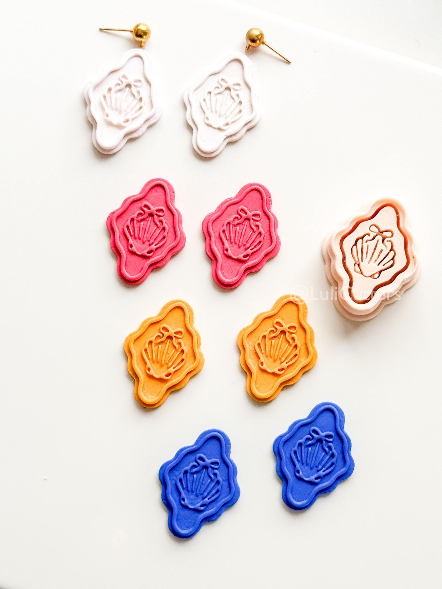 Emboss Bow Shell Cutter: Scalloped Ribbon Design for Polymer Clay