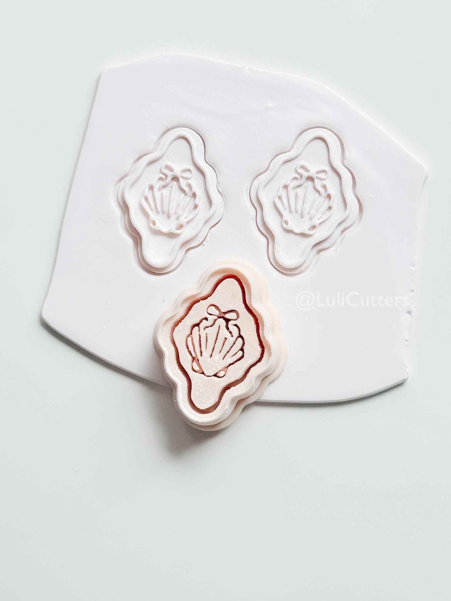 Emboss Bow Shell Cutter: Scalloped Ribbon Design for Polymer Clay