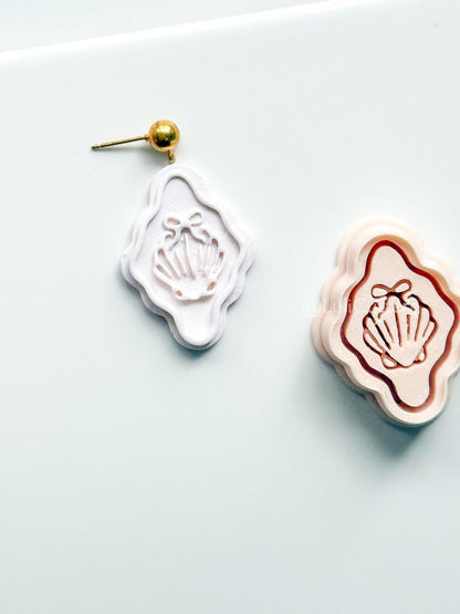 Emboss Bow Shell Cutter: Scalloped Ribbon Design for Polymer Clay
