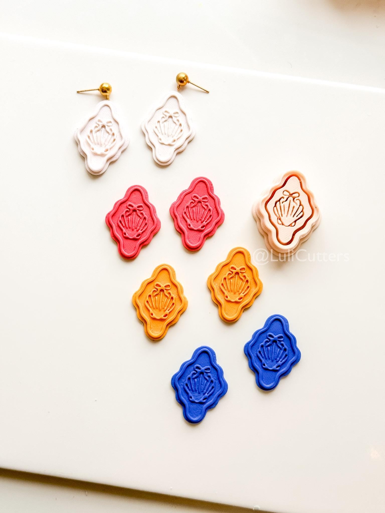 Emboss Bow Shell Cutter: Scalloped Ribbon Design for Polymer Clay