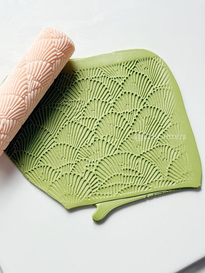 Shell Fan Pattern Texture Roller – Pottery Tool, Crafting Supplies