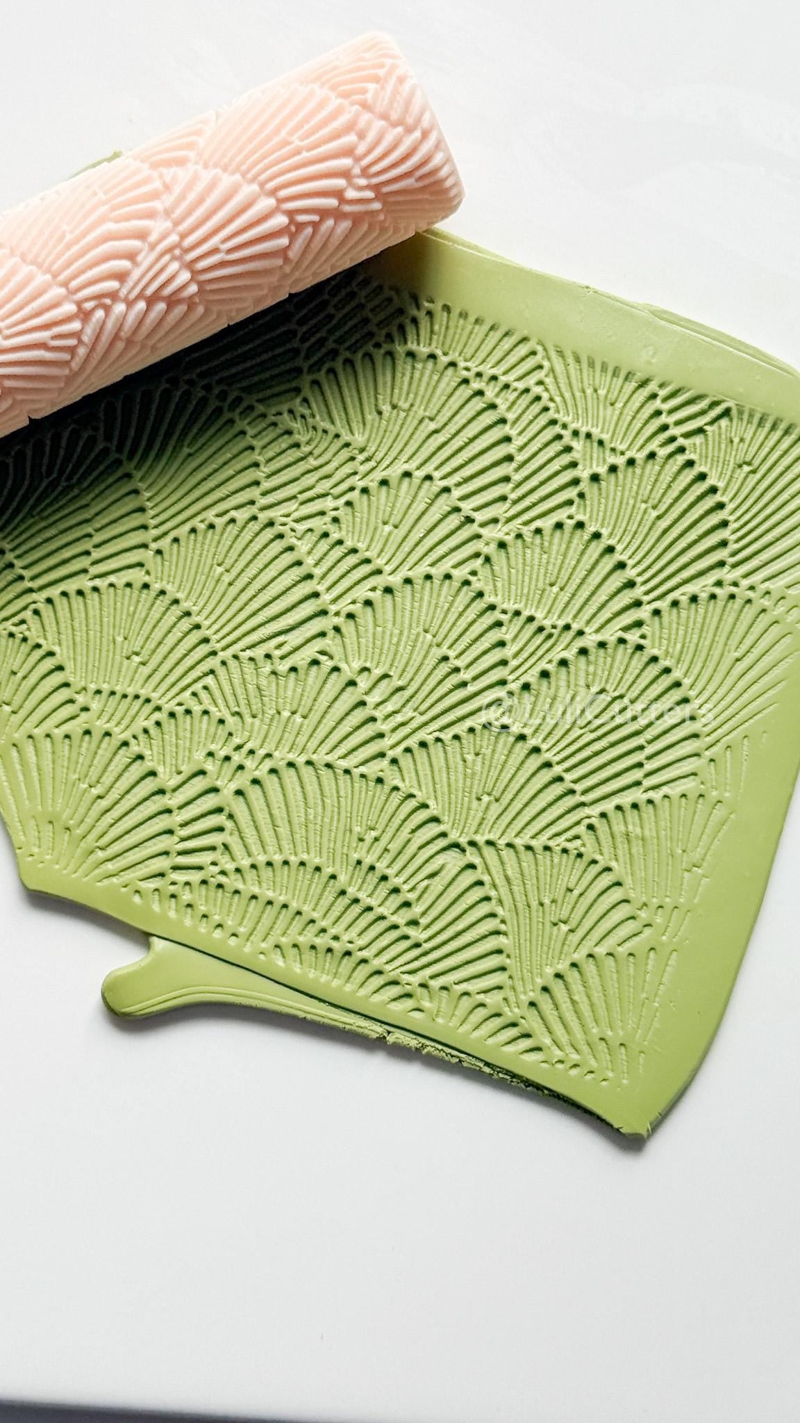 Shell Fan Pattern Texture Roller – Pottery Tool, Crafting Supplies