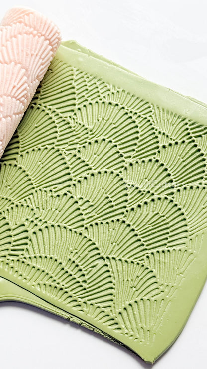 Shell Fan Pattern Texture Roller – Pottery Tool, Crafting Supplies