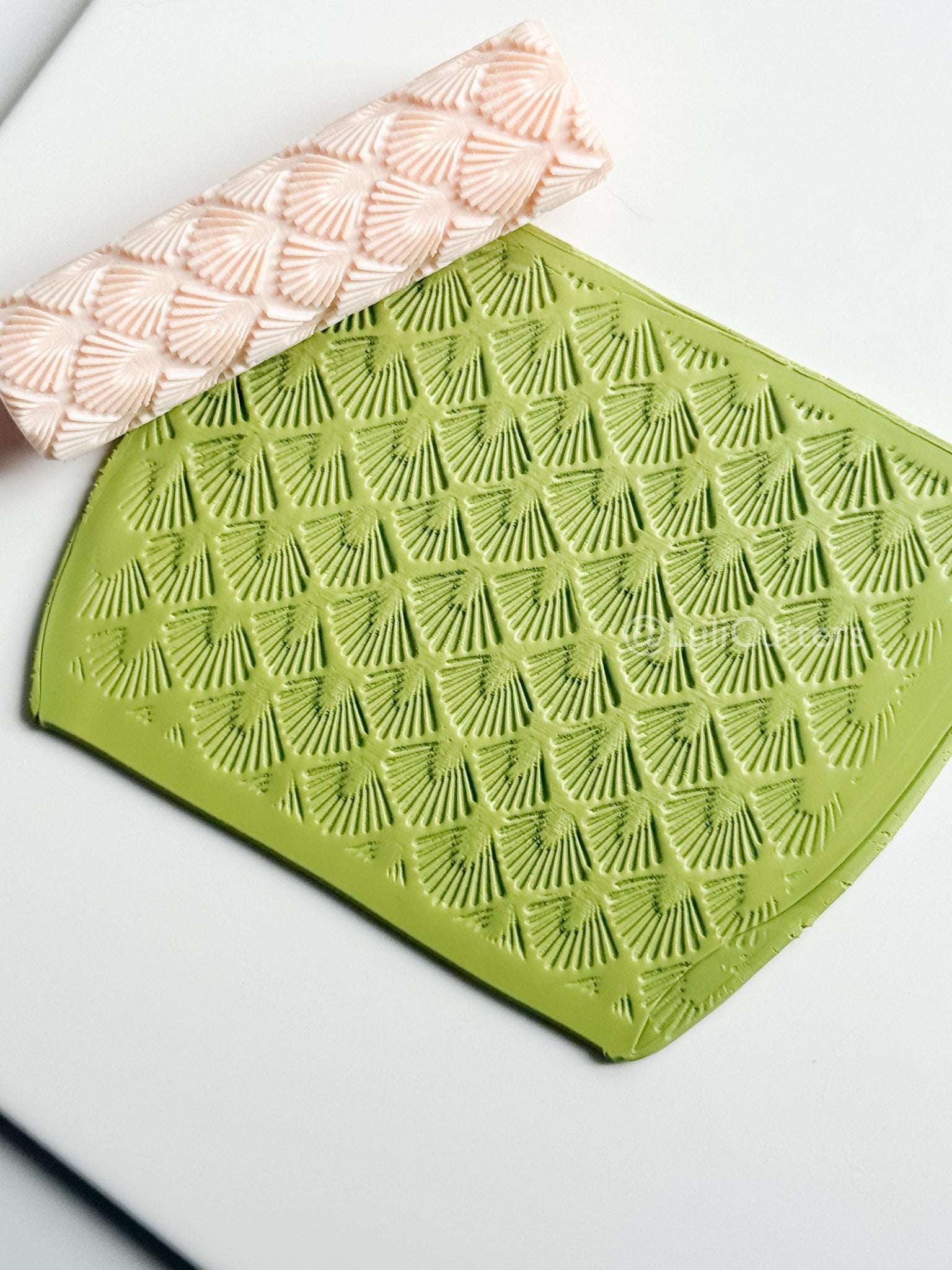 Boho Fan Pattern Texture Roller – Pottery Tool, Crafting Supplies