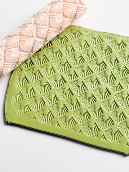 Boho Fan Pattern Texture Roller – Pottery Tool, Crafting Supplies