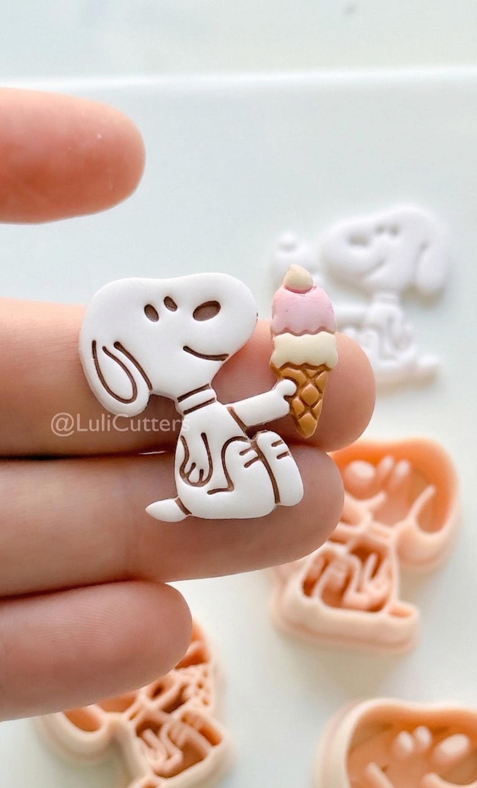 Charlie's Dog Ice Cream Cutter: Canine with Gelato in Summer for Polymer Clay