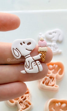 Charlie's Dog Ice Cream Cutter: Canine with Gelato in Summer for Polymer Clay