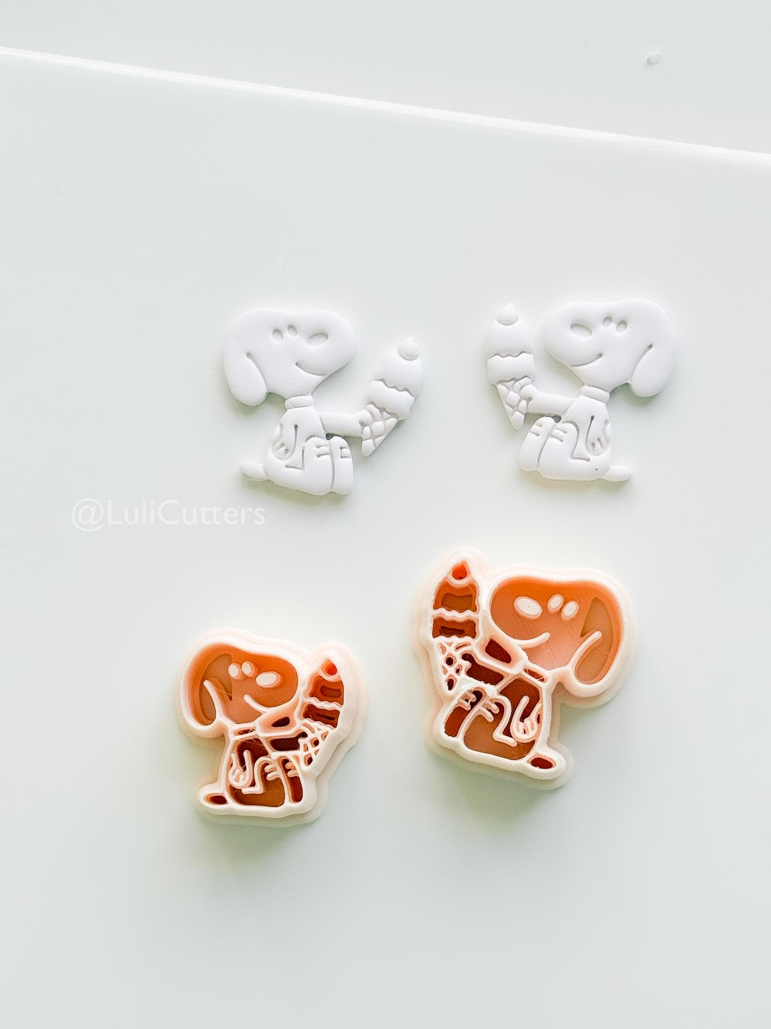 Charlie's Dog Ice Cream Cutter: Canine with Gelato in Summer for Polymer Clay