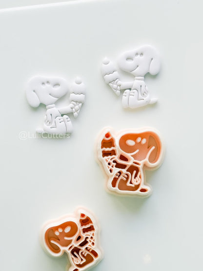Charlie's Dog Ice Cream Cutter: Canine with Gelato in Summer for Polymer Clay