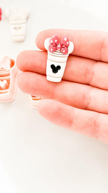 Mouse Lover Coffee Cutter: Mice with Bow Cup Design for Polymer Clay