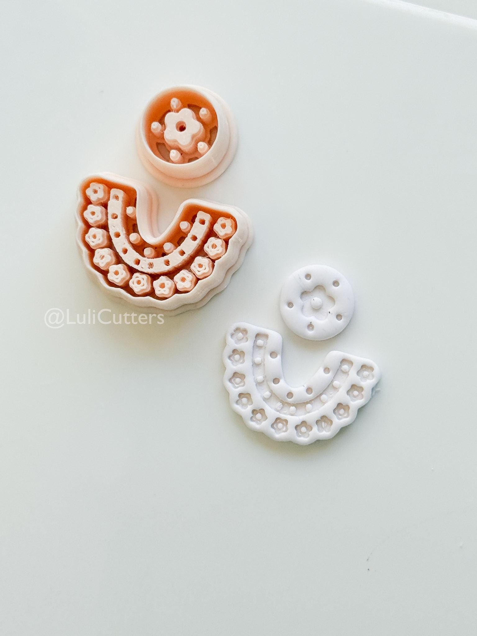Boho Bib Cutter: Floral Collar and Circle for Polymer Clay