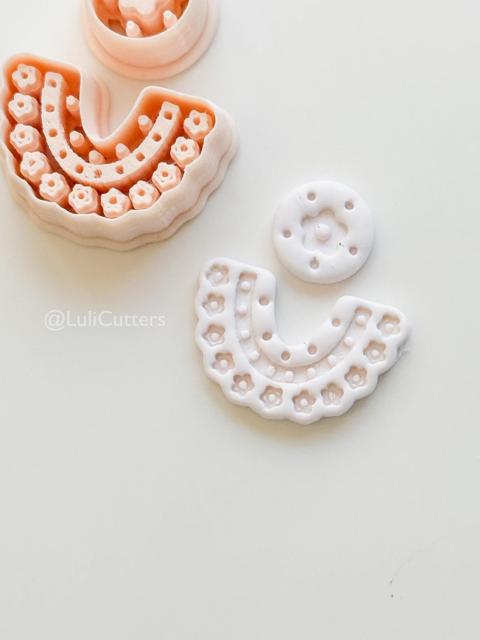 Boho Bib Cutter: Floral Collar and Circle for Polymer Clay