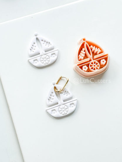 Blossom Boat Cutter: Floral Sailboat Design for Polymer Clay
