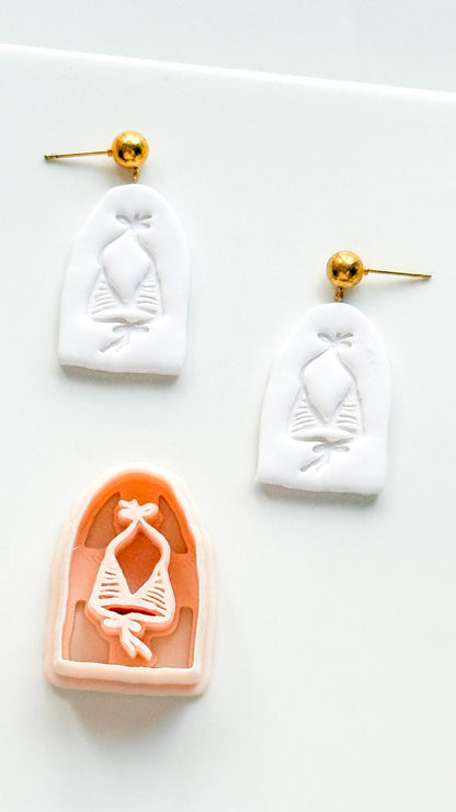 Bikini Top Cutter: Striped Swimsuit Design for Polymer Clay