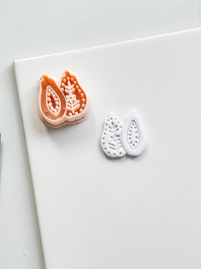 Blossom Papaya Cutter: Tropical Fruit Design for Polymer Clay