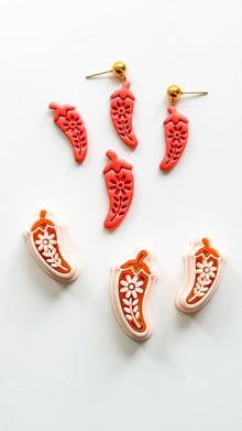 Spicy Floral Pepper Cutter: Decorative Chili Shape for Polymer Clay