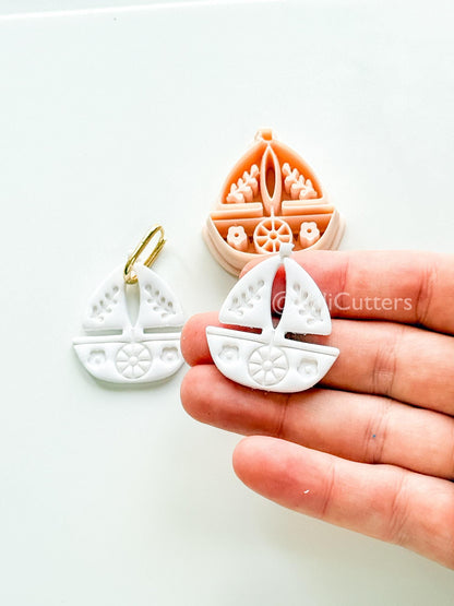 Blossom Boat Cutter: Floral Sailboat Design for Polymer Clay