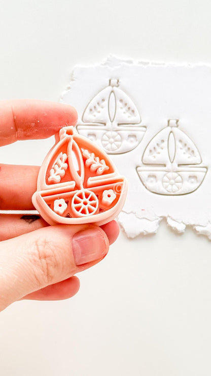 Blossom Boat Cutter: Floral Sailboat Design for Polymer Clay