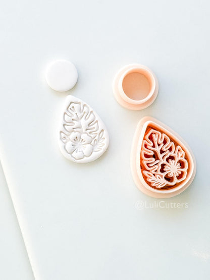 The Tropic Teardrop Cutter: Palm Leaf and Hibiscus Shape for Polymer Clay