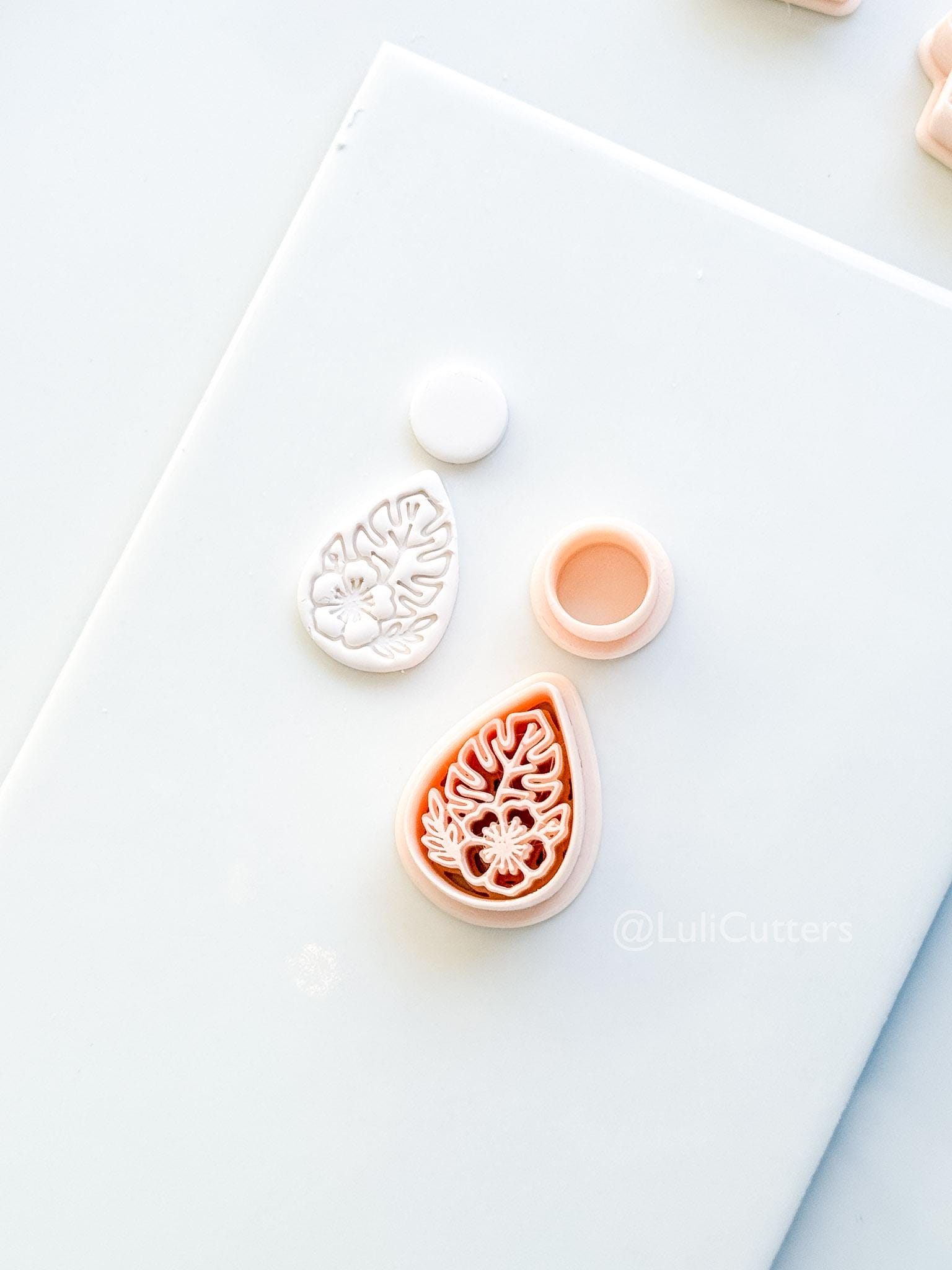 The Tropic Teardrop Cutter: Palm Leaf and Hibiscus Shape for Polymer Clay