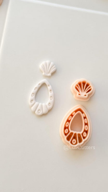 Shell Drop Cutter: Scallop Teardrop Dangle Shape for Polymer Clay