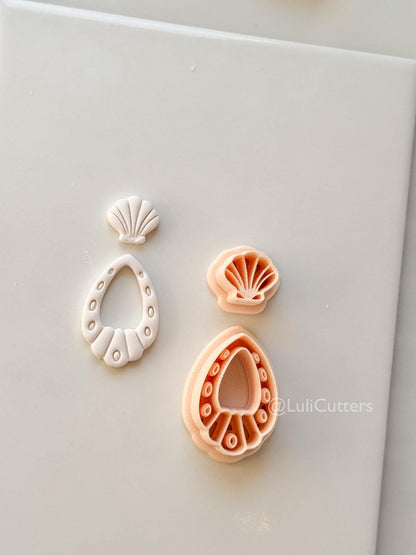 Shell Drop Cutter: Scallop Teardrop Dangle Shape for Polymer Clay