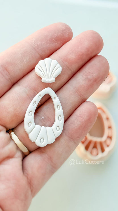 Shell Drop Cutter: Scallop Teardrop Dangle Shape for Polymer Clay