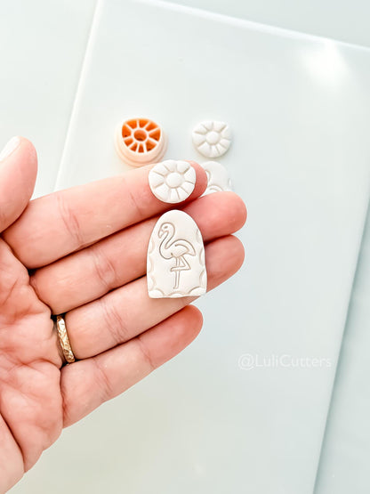 Flamingo Arch Cutter Set: Geometric & Bird Shapes for Polymer Clay