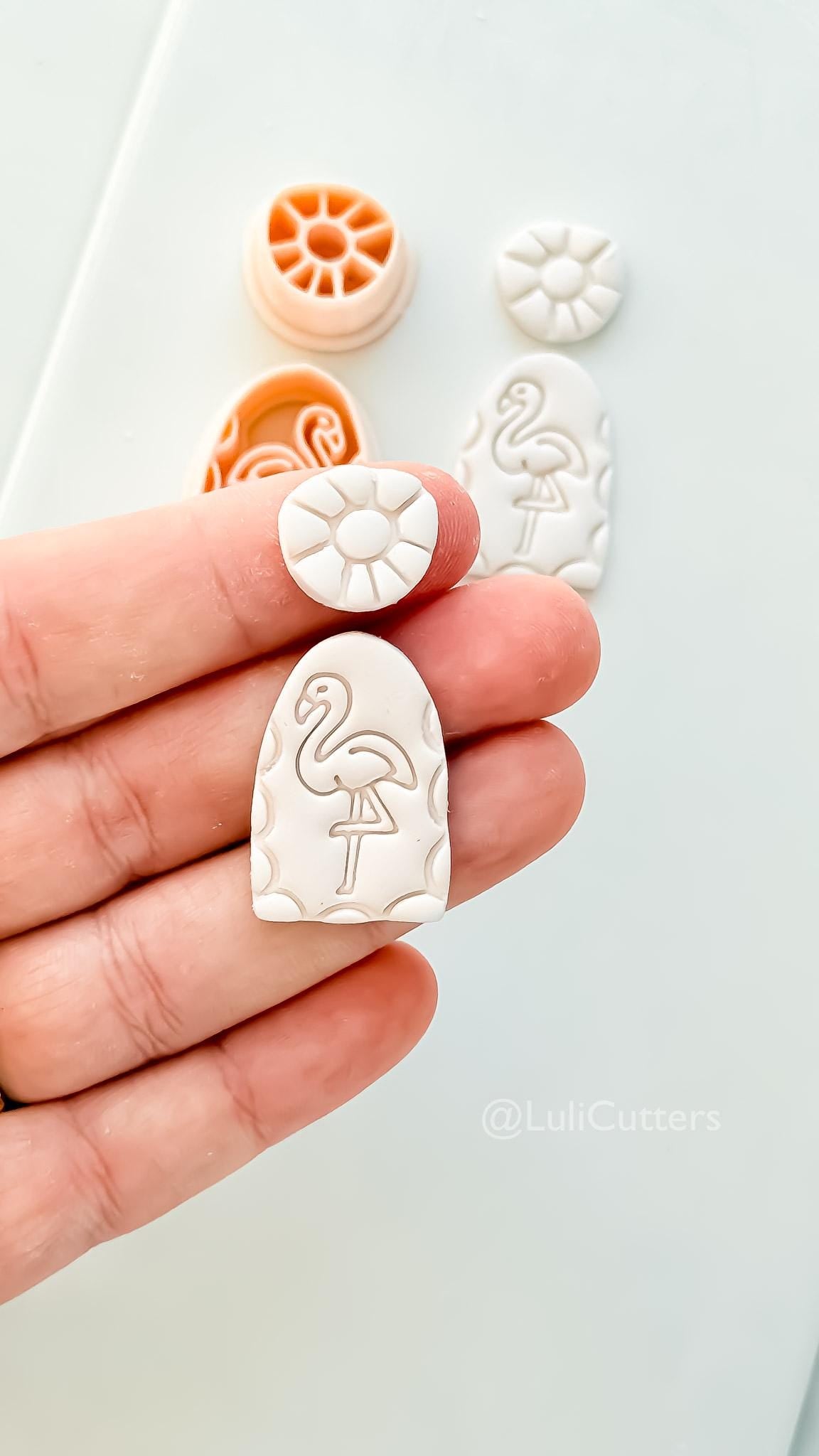 Flamingo Arch Cutter Set: Geometric & Bird Shapes for Polymer Clay