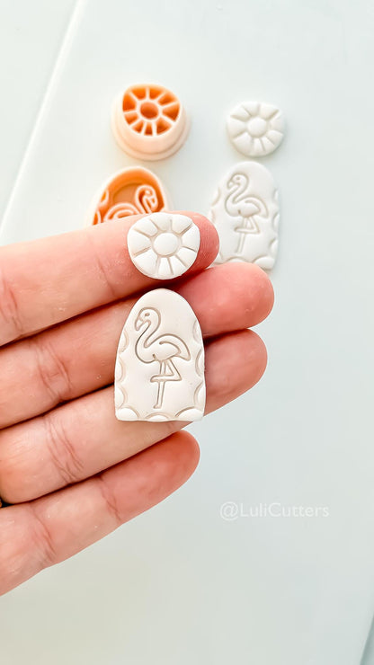 Flamingo Arch Cutter Set: Geometric & Bird Shapes for Polymer Clay